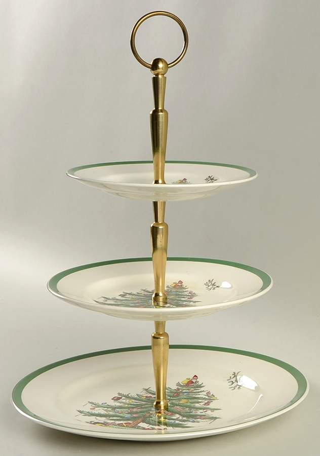 Christmas Tree 3 Tiered Serving Tray (DPM1,SPM1,BBM1) by Spode-1