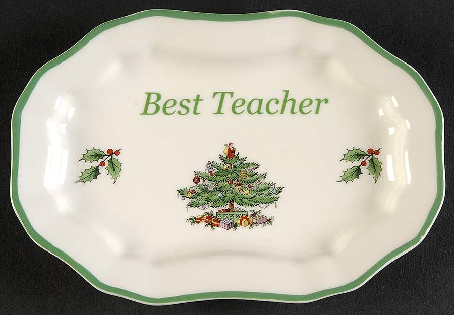 Christmas Tree Miniature Oval Serving Platter by Spode-1