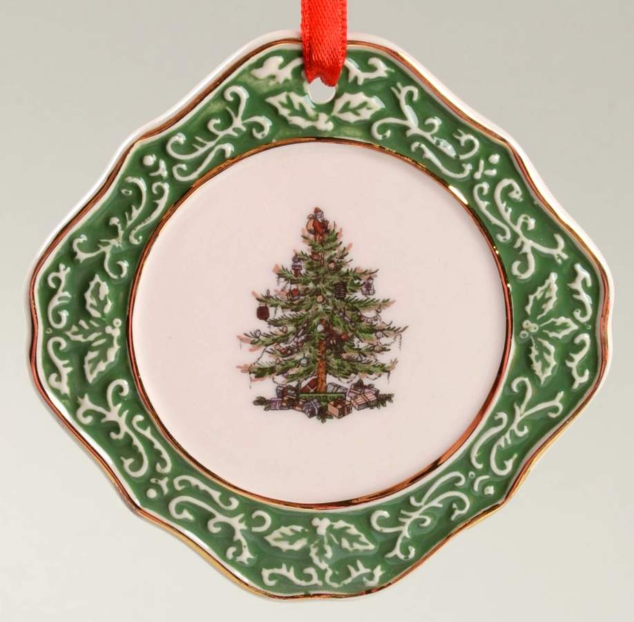 Christmas Tree Ornaments Gold Embossed Tree - Boxed by Spode-1