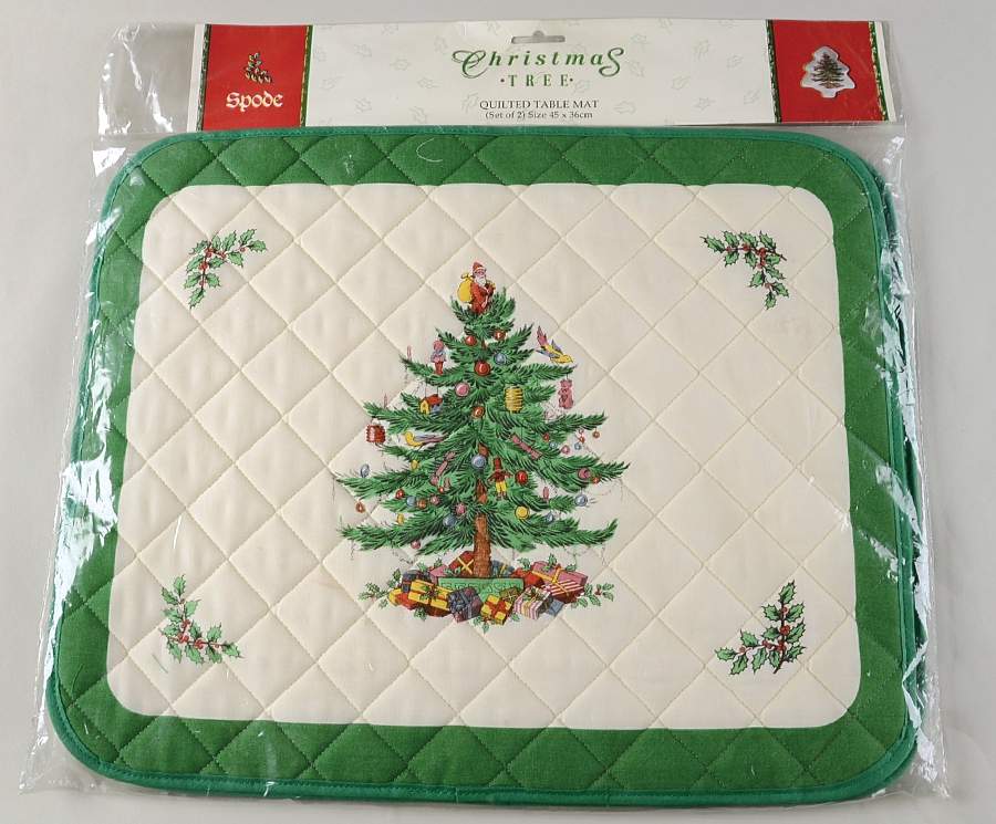 Christmas Tree (Set of 2) Rectangular Quilted Cloth Placemat by Spode-1