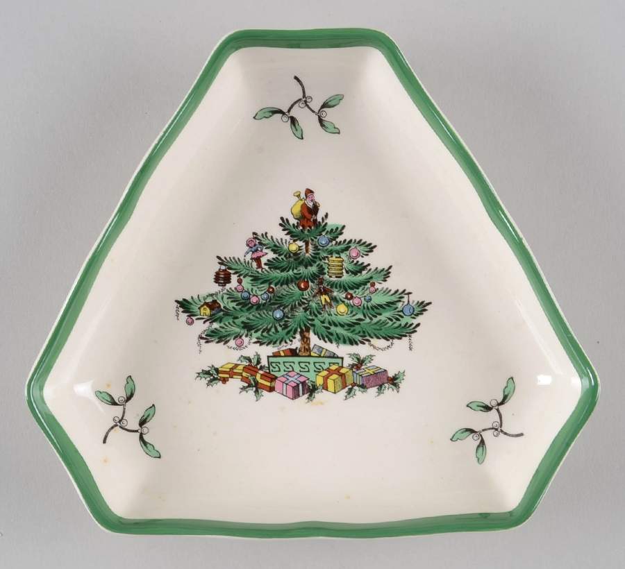 Christmas Tree 5" Triangular Tray by Spode-1