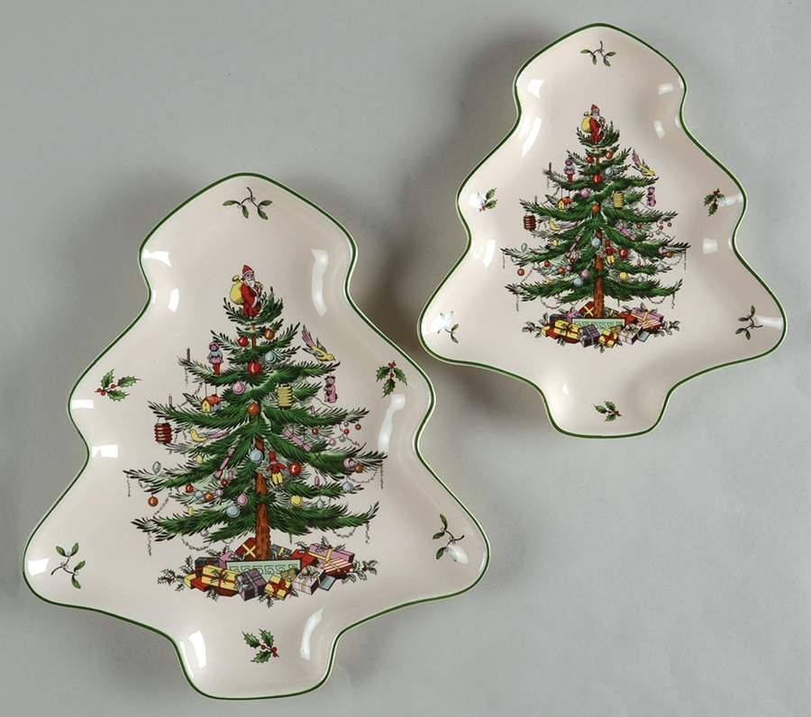 Christmas Tree Tree Shaped Nesting Bowl Set (8" & 10") by Spode-1