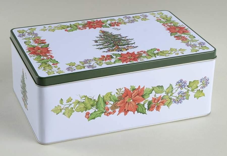 Christmas Tree Storage Tin by Spode-1