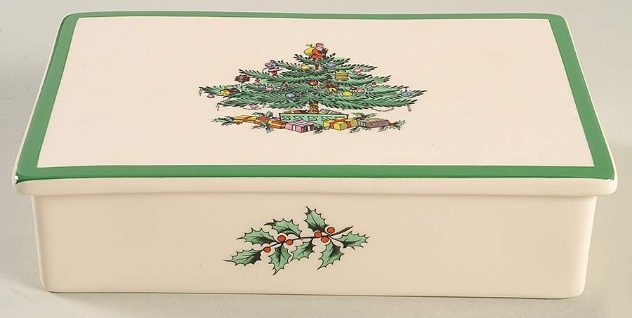 Christmas Tree Rectangular Box with Lid by Spode-1