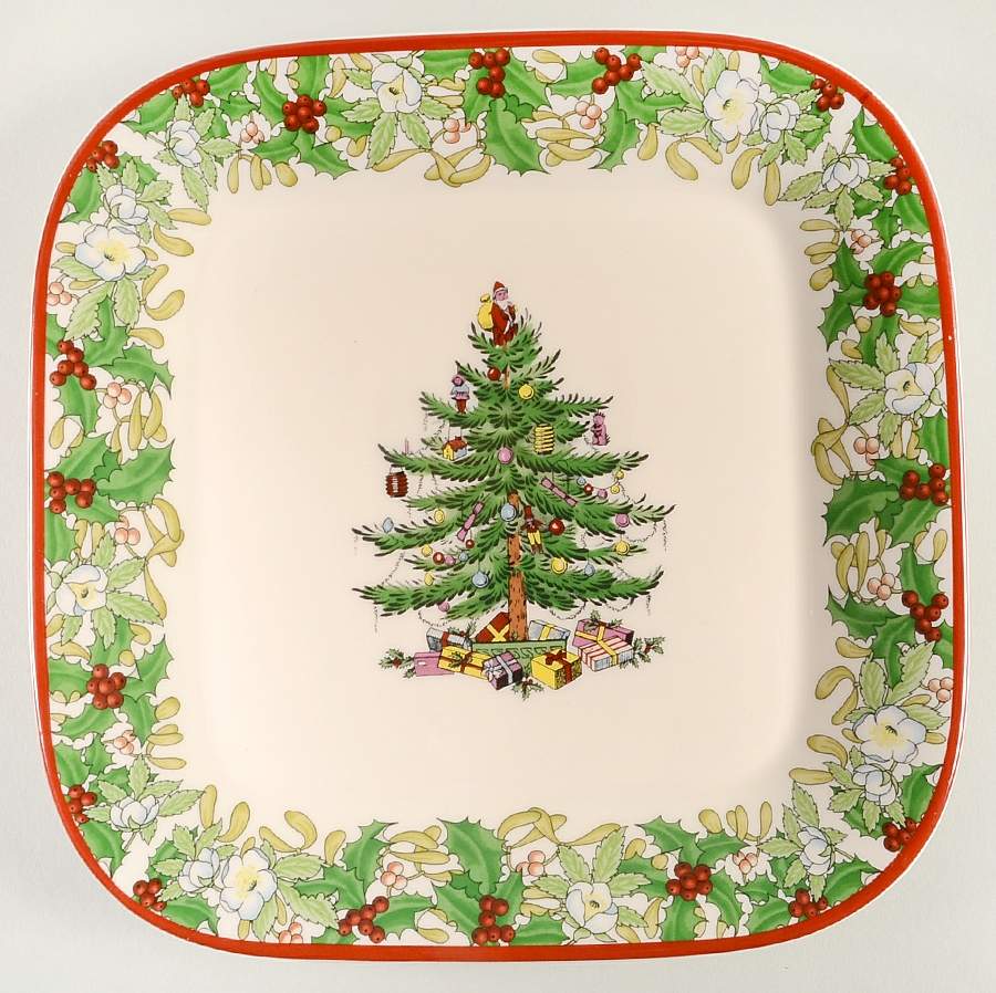 Christmas Tree Square Salad Plate by Spode-1