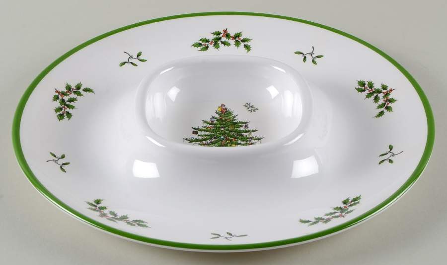 Christmas Tree 1 Piece Melamine Chip & Dip by Spode-1