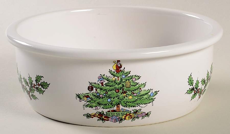 Christmas Tree 6" Round Food Storage Container No Lid by Spode-1