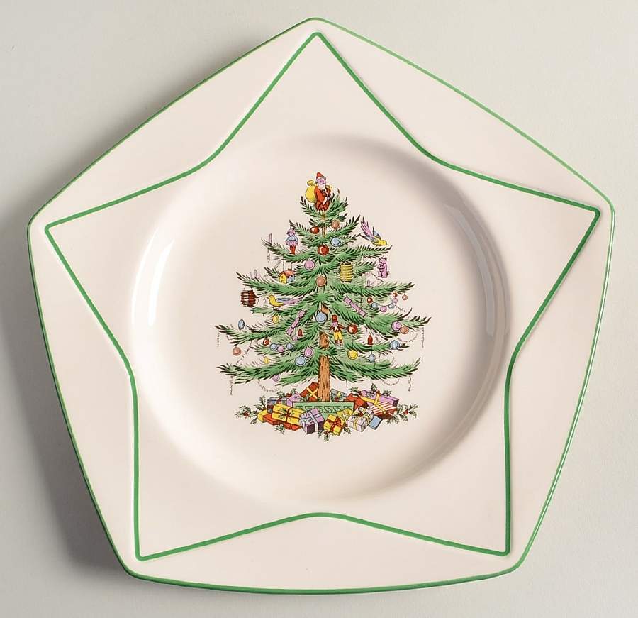 Christmas Tree 10" Star Shaped Plate by Spode-1