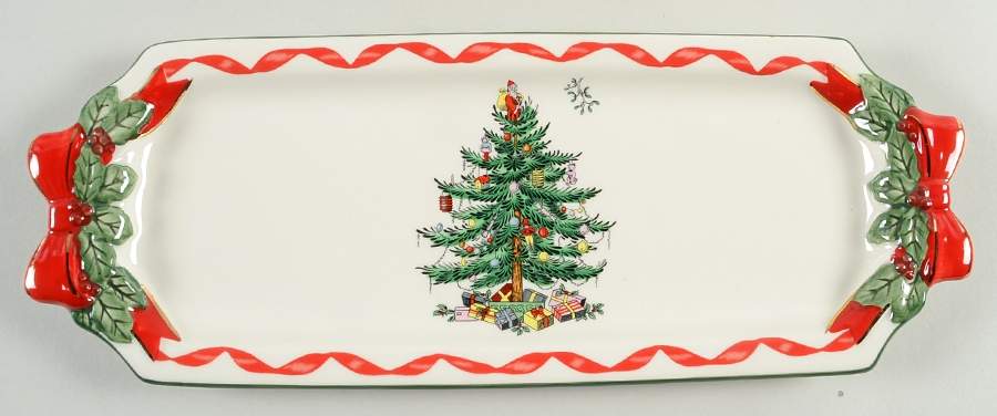 Christmas Tree 14" Sandwich Tray by Spode-1