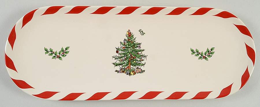 Christmas Tree Oval Peppermint Tray (For Dipping Set) by Spode-1