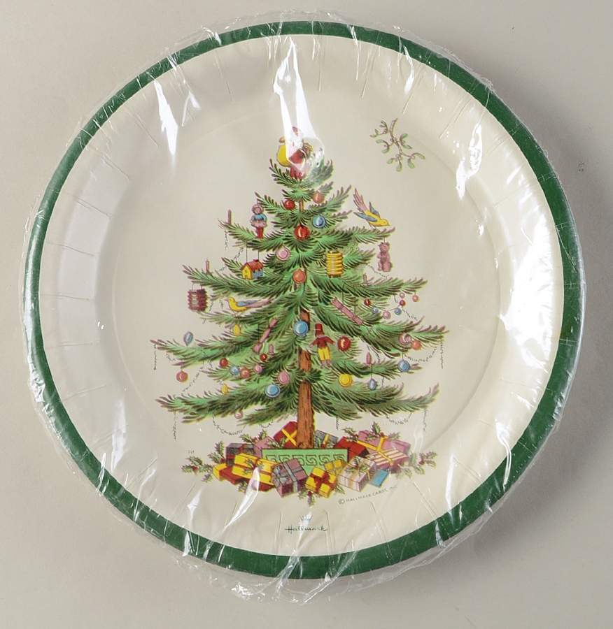 Christmas Tree (Pack of 8) Paper Luncheon Plate by Spode-1