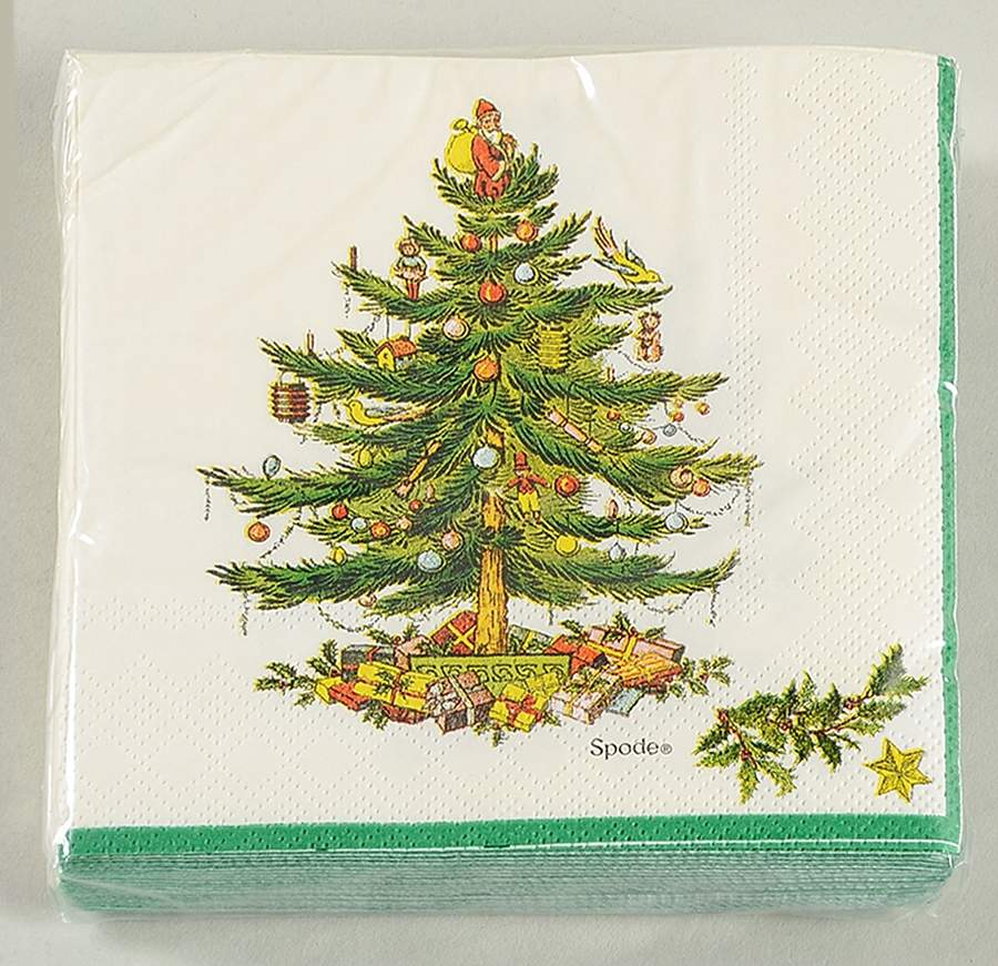 Christmas Tree Package of Paper Beverage Napkins by Spode-1