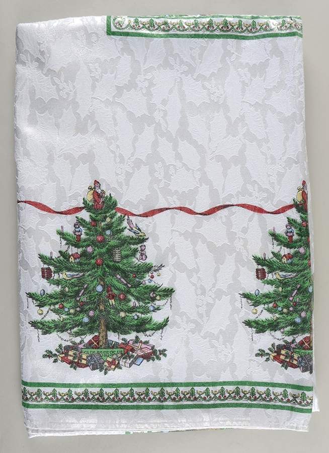 Christmas Tree Rectangular Tablecloth 80" X 102" by Spode-1