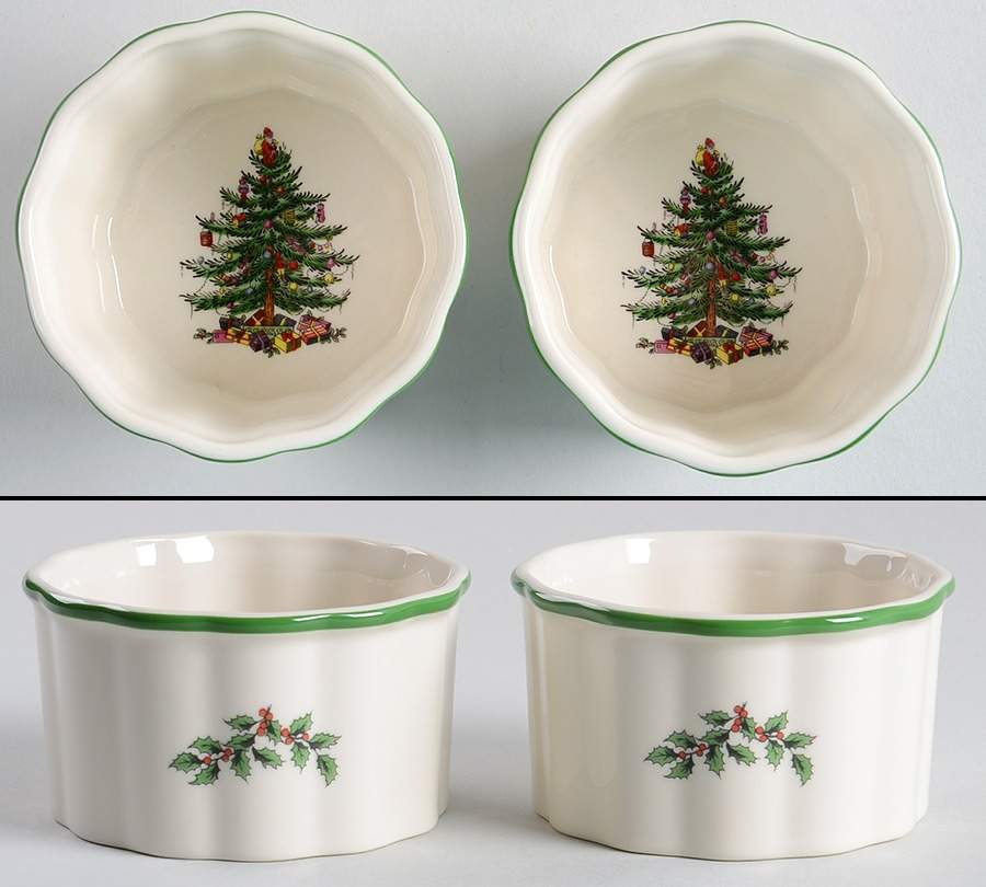 Christmas Tree (Set of 2) Scalloped Ramekin by Spode-1