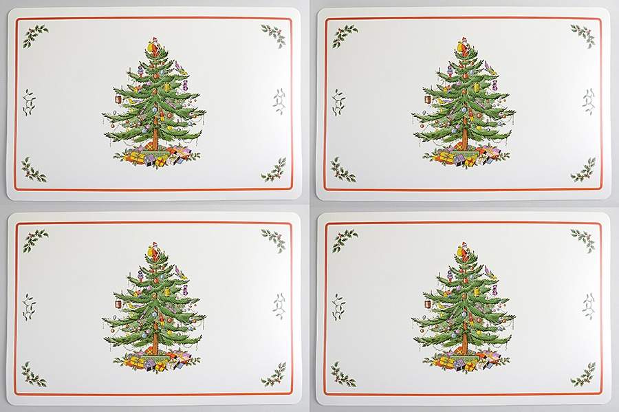 Christmas Tree Vinyl Placemat - Set of 4 by Spode-1