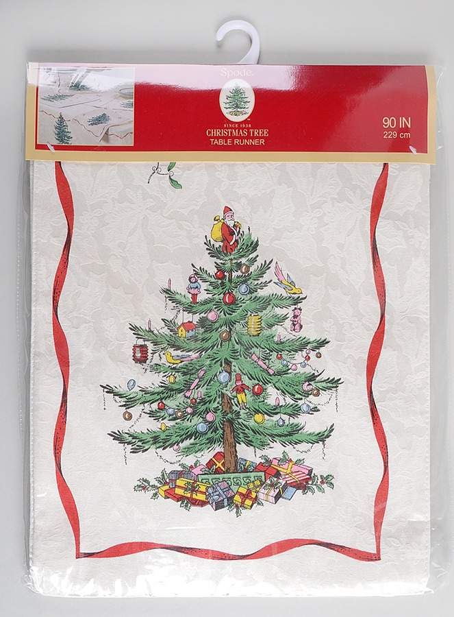 Christmas Tree 14" X 90" Cloth Table Runner by Spode-1