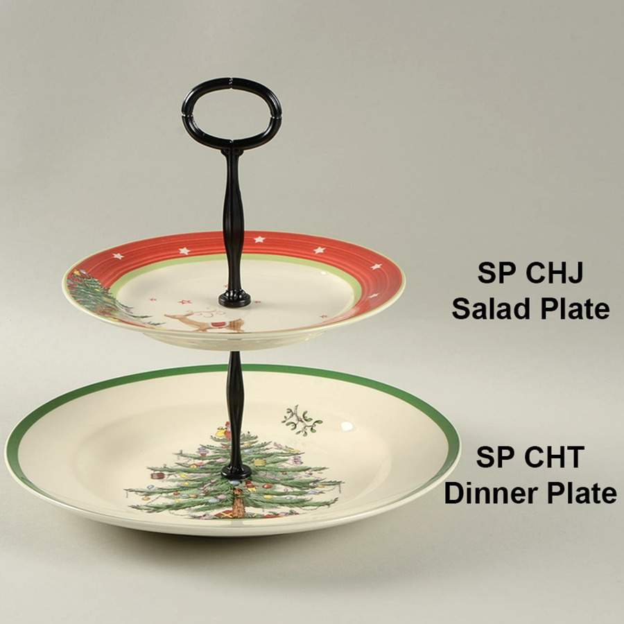 Christmas Tree Mixed/Match 2 Tier Serving Tray by Spode-1