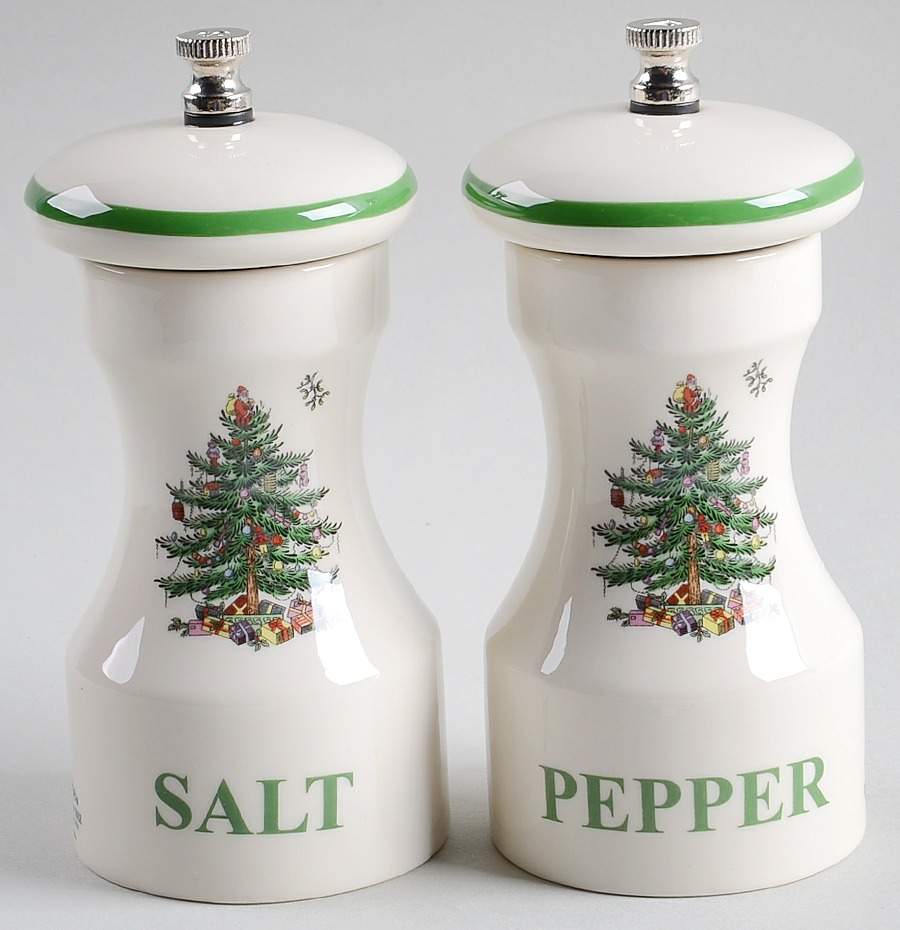 Christmas Tree Salt Mill & Pepper Mill Set by Spode-1