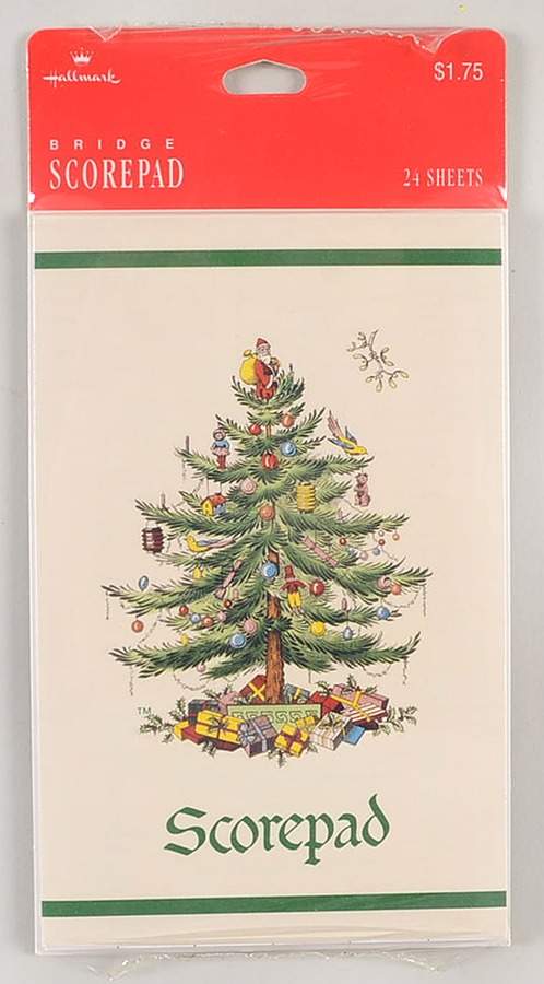 Christmas Tree Bridge Score Pad by Spode-1