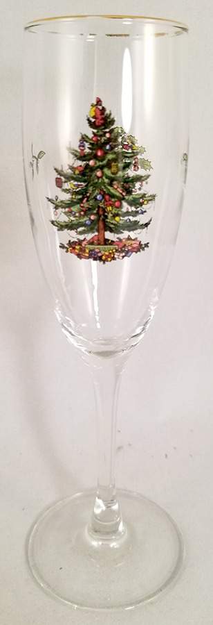 Christmas Tree Glassware Champagne Flute by Spode-1