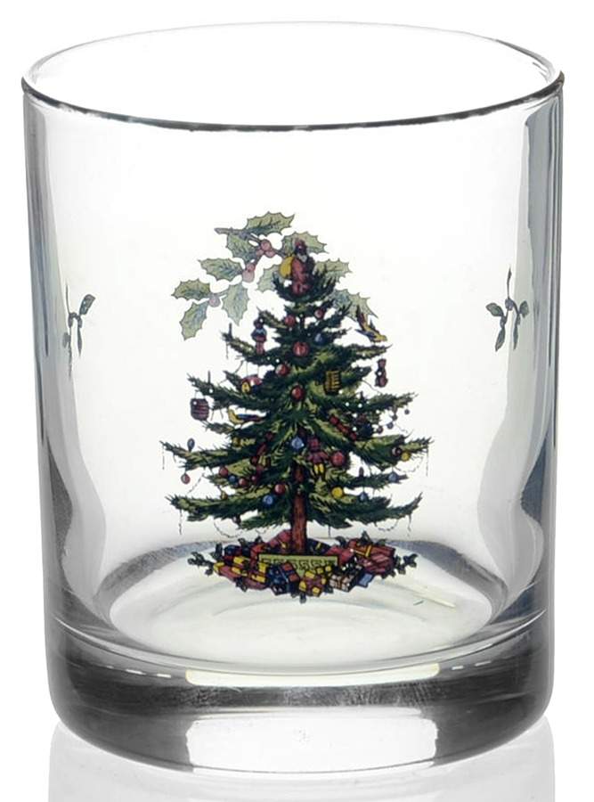 Christmas Tree Wax Filled Candle Glass by Spode-1