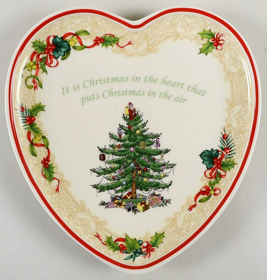 Christmas Tree Heart Shaped Dish by Spode-1