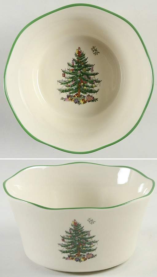 Christmas Tree 6" Flared Scalloped Bowl by Spode-1