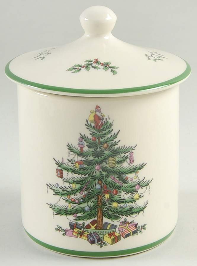 Christmas Tree 6" Storage Jar & Lid by Spode-1