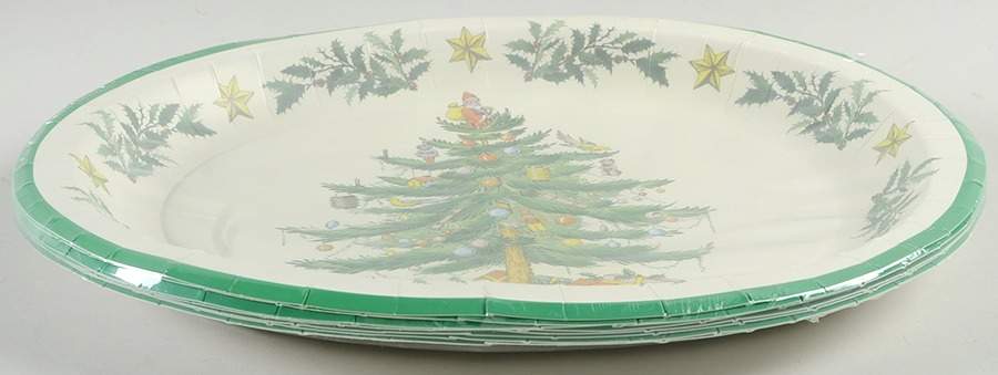 Christmas Tree (Pack of 8) Oval Paper Plates by Spode-1