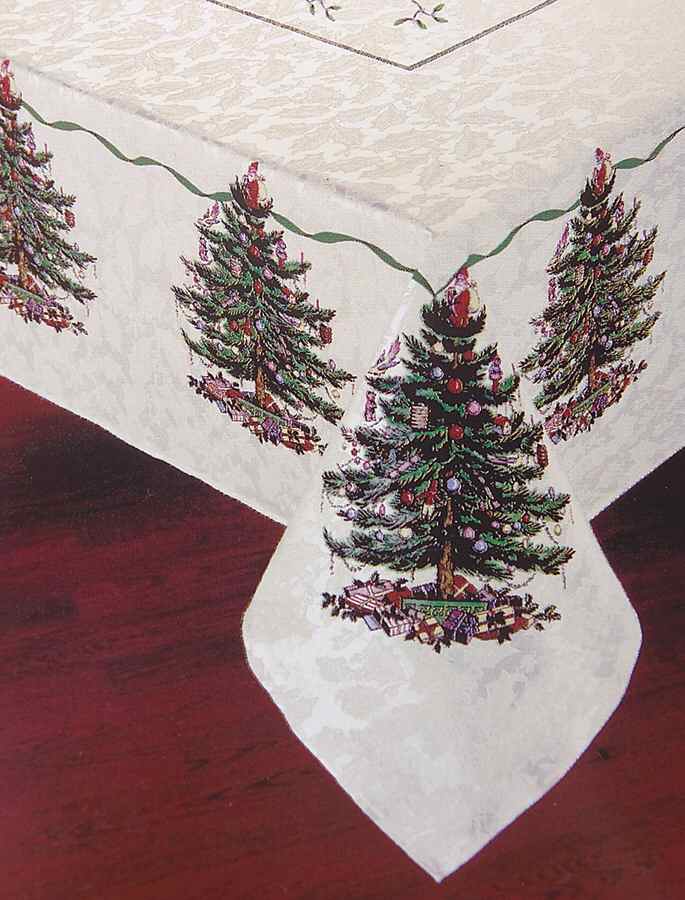 Christmas Tree 60" X 120" Rectangular Tablecloth by Spode-1