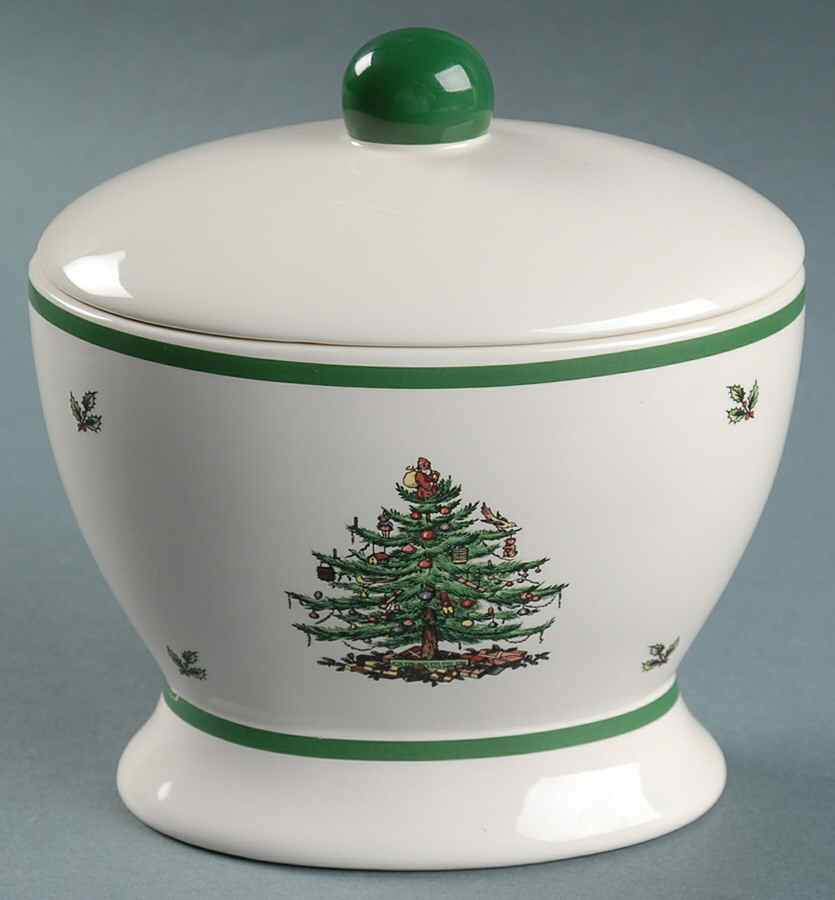 Christmas Tree Oval Box & Lid by Spode-1