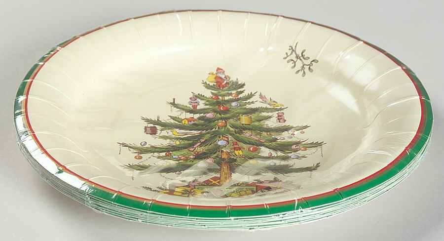 Christmas Tree (Pack of 8) Paper Luncheon/Dessert Plates by Spode-1