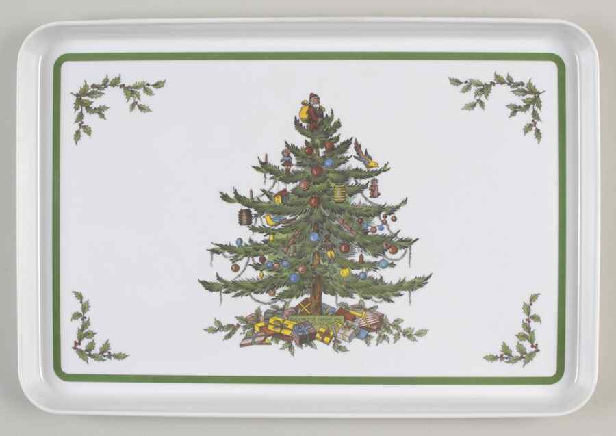 Christmas Tree 13" Rectangular Melamine Tray by Spode-1