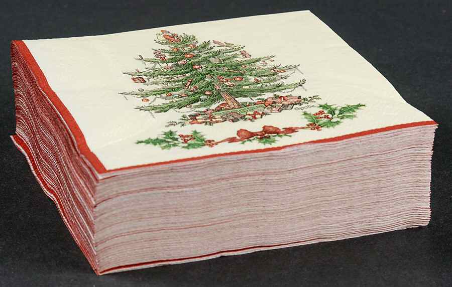 Christmas Tree Package of Paper Beverage Napkins by Spode-1