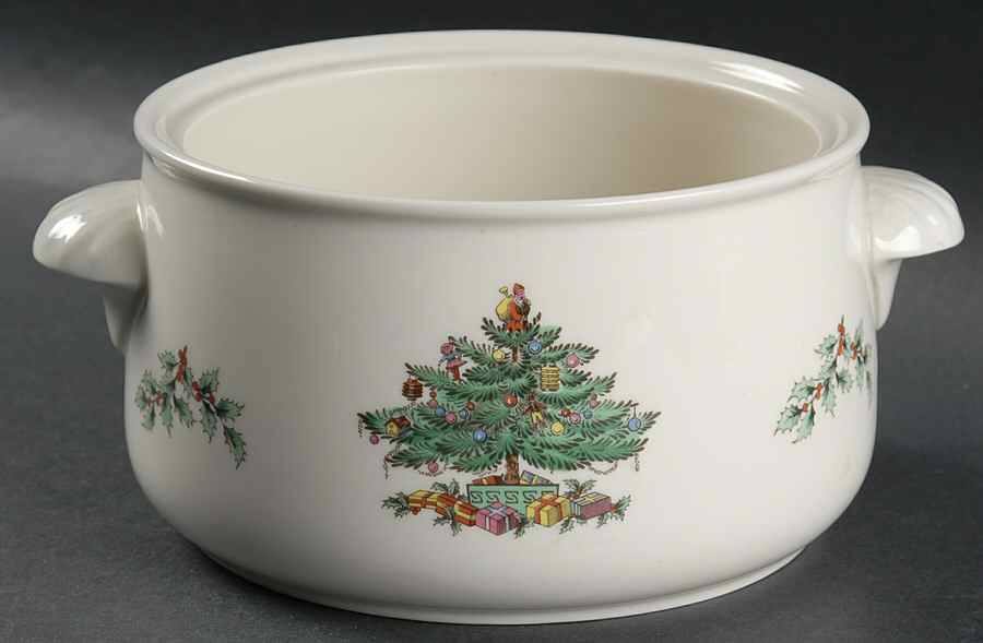 Christmas Tree 2 Qt Round Covered Casserole No Lid by Spode-1