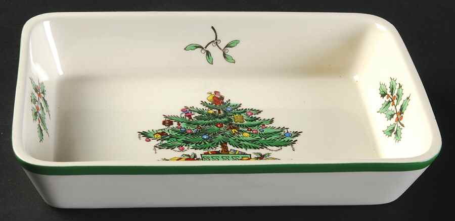 Christmas Tree 6" Rectangular Tray by Spode-1