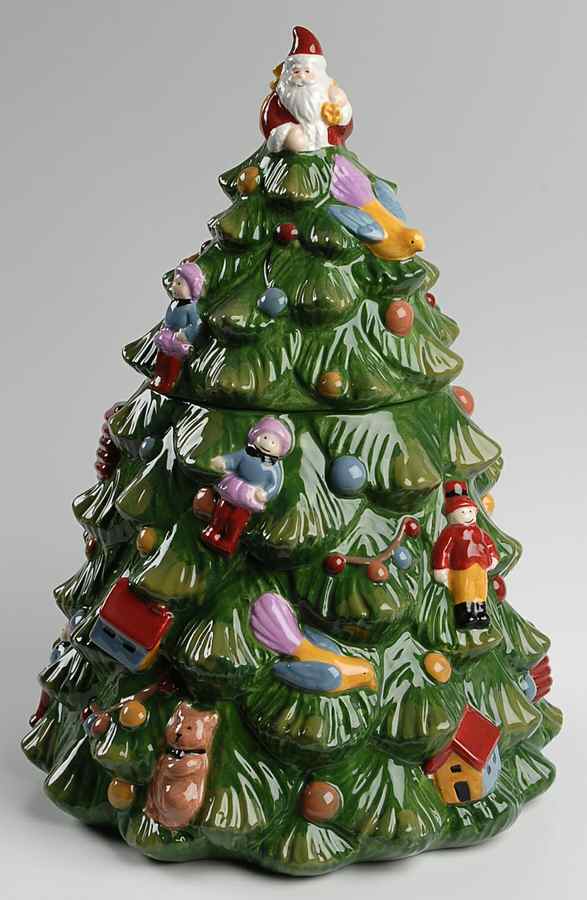 Christmas Tree Figural Cookie Jar & Lid by Spode-1