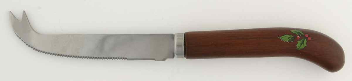 Christmas Tree Cheese Knife-Stainless Blade W/Wood Handle by Spode-1