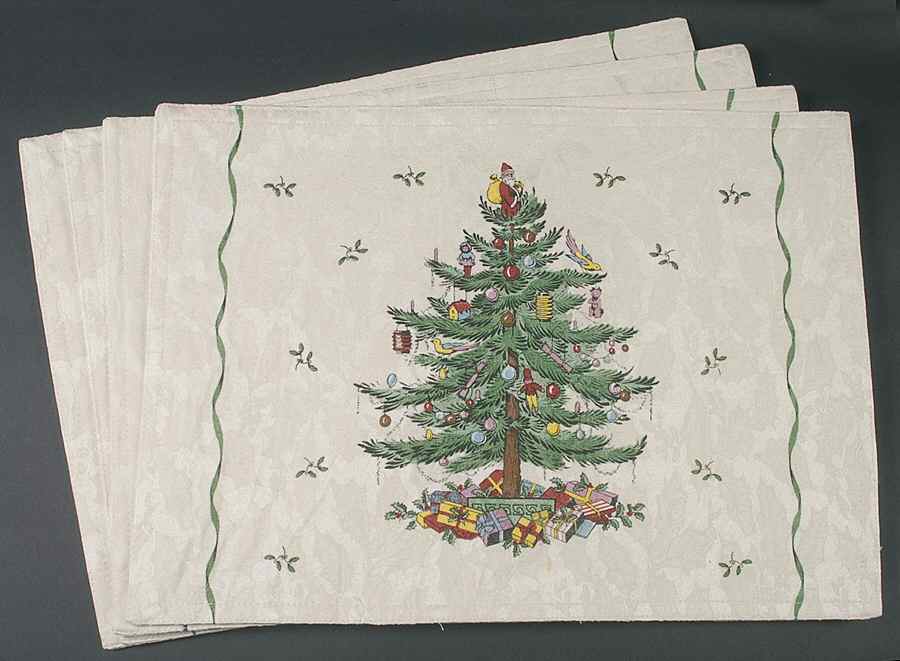 Christmas Tree Cloth Placemat - Set of 4 Motif 6 by Spode-1