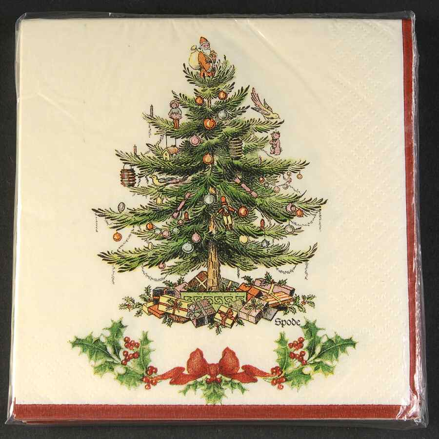 Christmas Tree Package of Paper Beverage Napkins by Spode-1