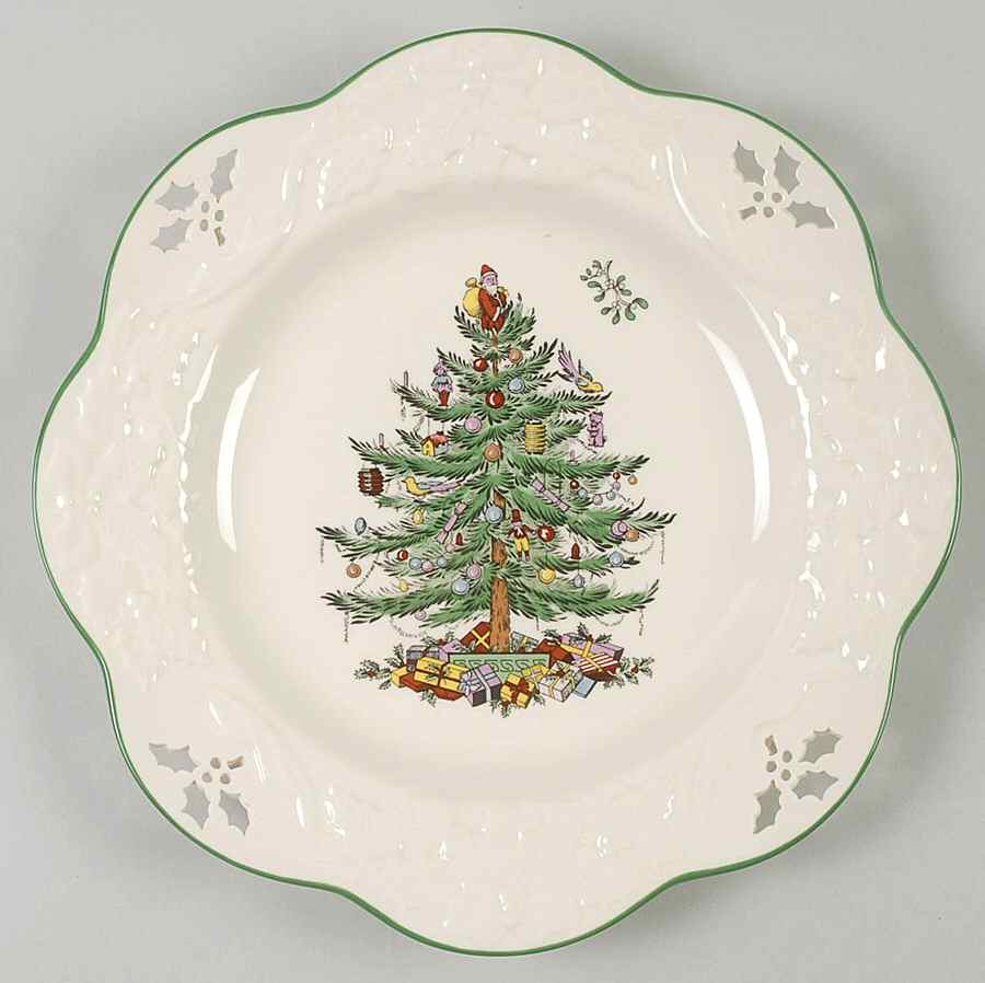 Christmas Tree 9" Pierced Plate by Spode-1