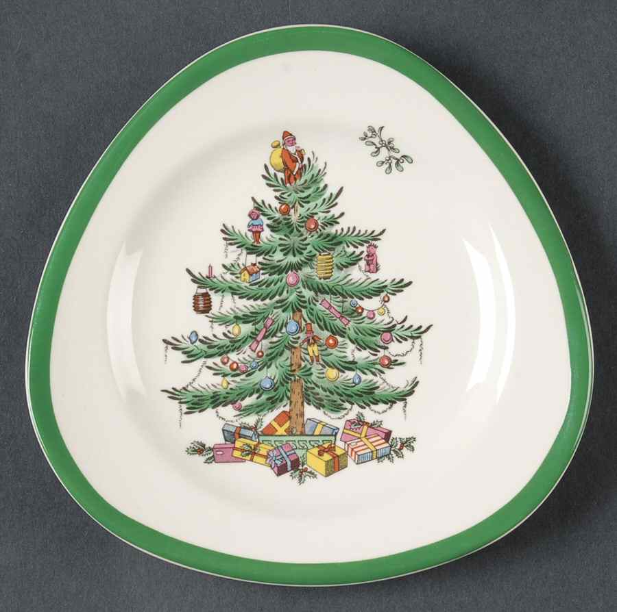 Christmas Tree Triangular Bread & Butter Plate by Spode-1
