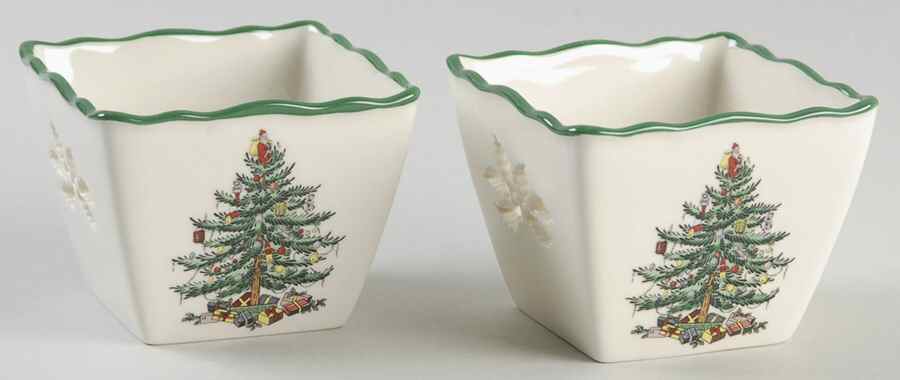 Christmas Tree 2" Pierced Votive Candleholder - Set of 2 by Spode-1