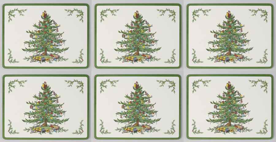 Christmas Tree (Set of 6) Corkboard Placemat by Spode-1
