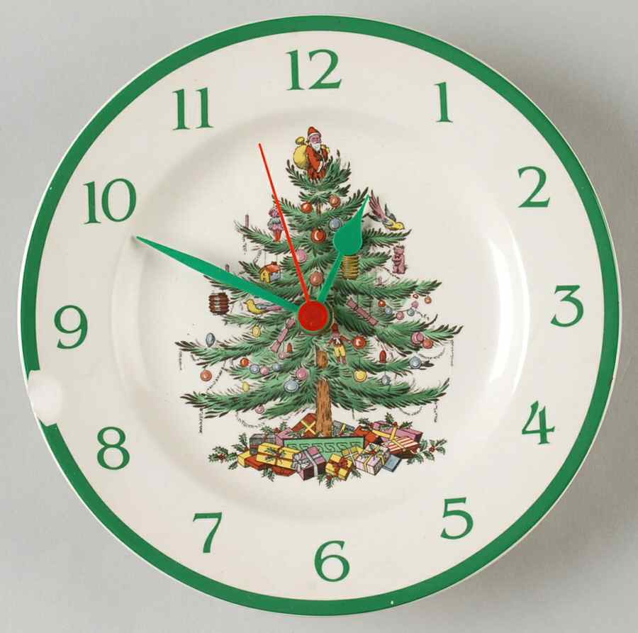 Christmas Tree Clock Plate by Spode-1