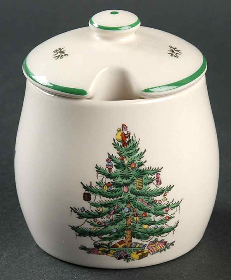 Christmas Tree Mustard Jar & Lid by Spode-1