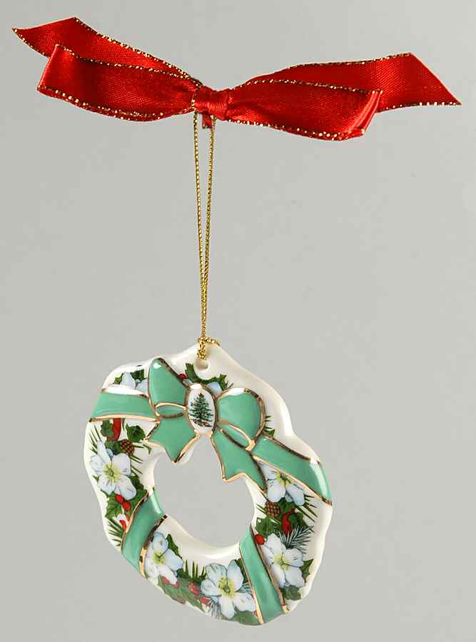 Christmas Tree Ornaments Flowers & Ribbons Wreath - No Box by Spode-1