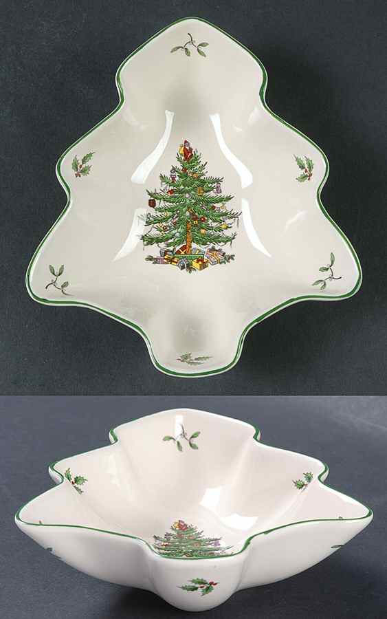 Christmas Tree 6" Tree Shaped Bowl by Spode-1