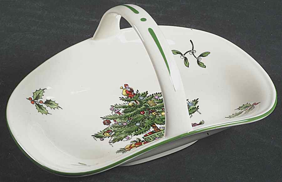 Christmas Tree Medium Basket with Handle by Spode-1
