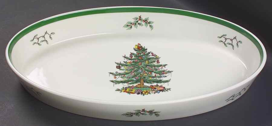 Christmas Tree Large Deep Oval Oven-to-Table Baker by Spode-1